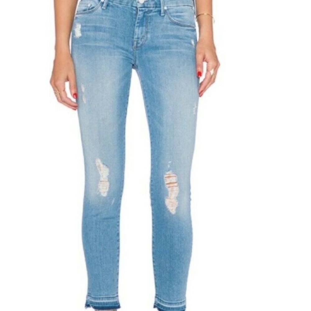Mother Jeans Undone Cropped Hem Looker
